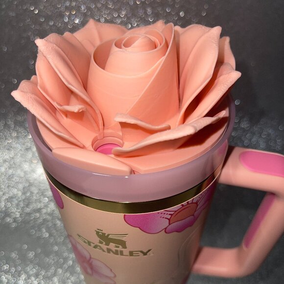 3D Rose Tumbler Topper that fit the new Barbie x Stanley 80s Peaches n Cream lid - Picture 4 of 6